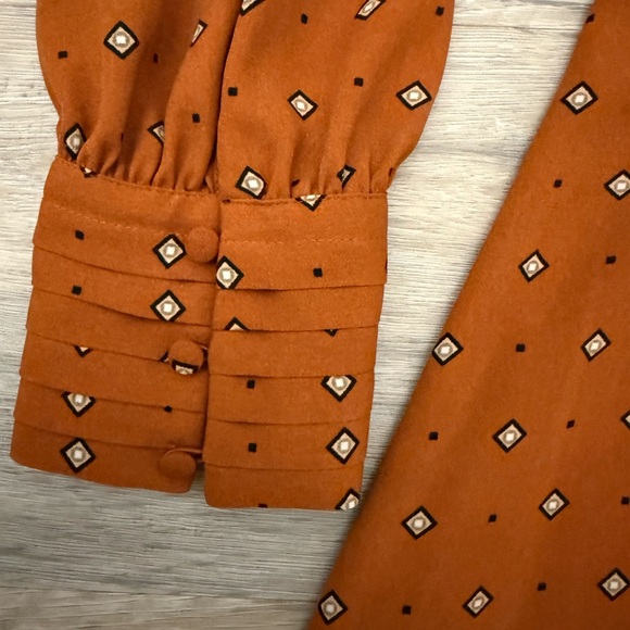 Women's Rust Patterned Dress - Picture 2 of 4